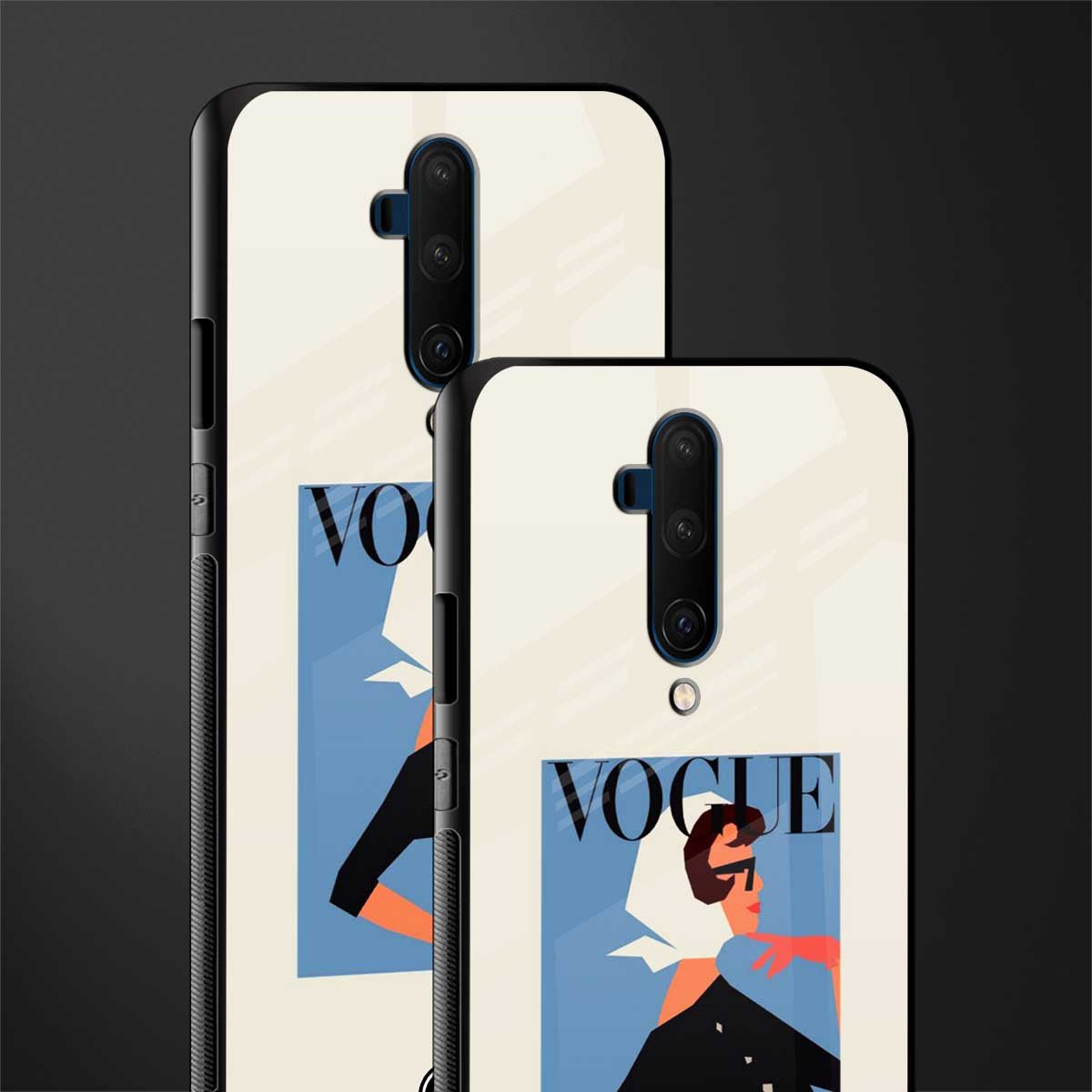 vogue lady glass case for oneplus 7t pro image-2