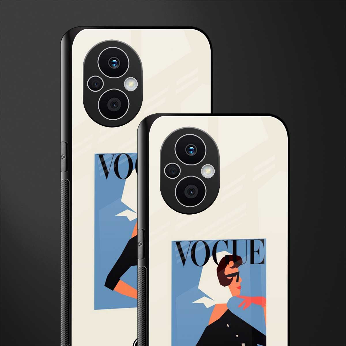 vogue lady back phone cover | glass case for oppo f21 pro 5g