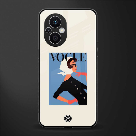 vogue lady back phone cover | glass case for oppo f21 pro 5g