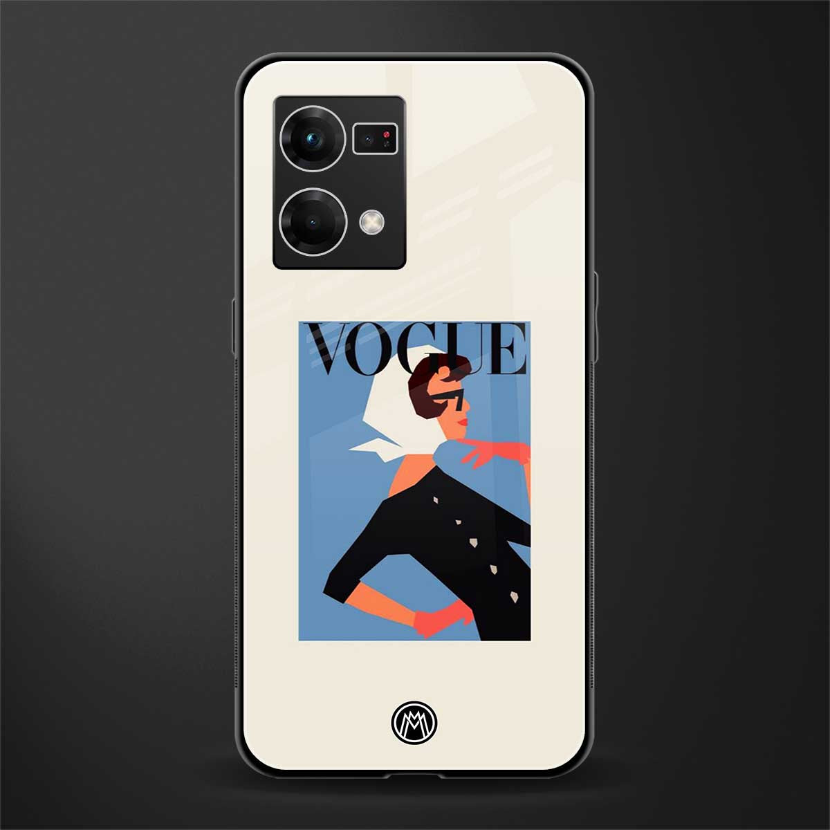 vogue lady back phone cover | glass case for oppo f21 pro 4g