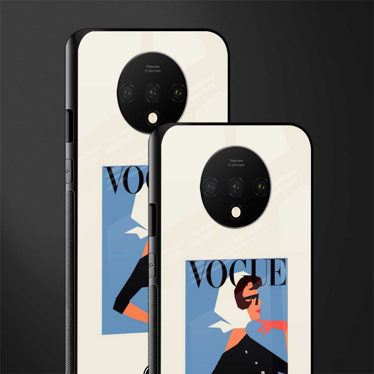 vogue lady glass case for oneplus 7t image-2