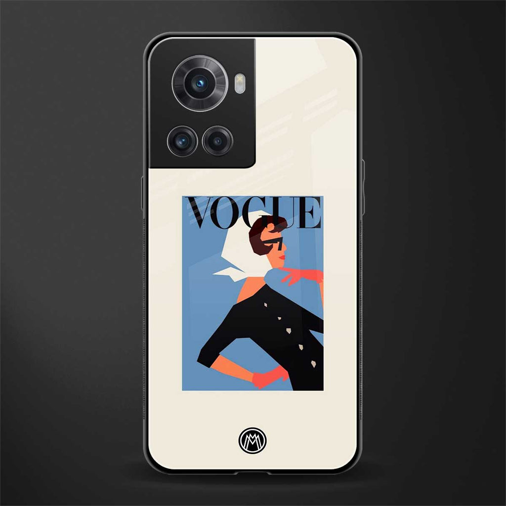 vogue lady back phone cover | glass case for oneplus 10r 5g