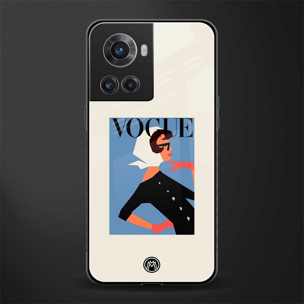 vogue lady back phone cover | glass case for oneplus 10r 5g