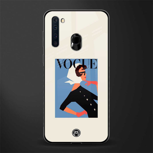 vogue lady glass case for samsung a21 image