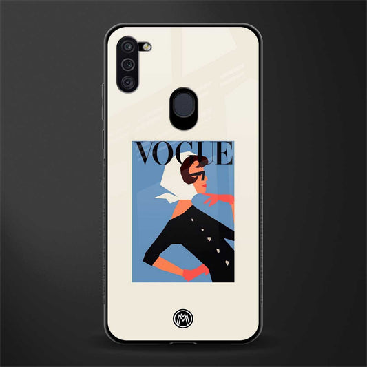 vogue lady glass case for samsung a11 image