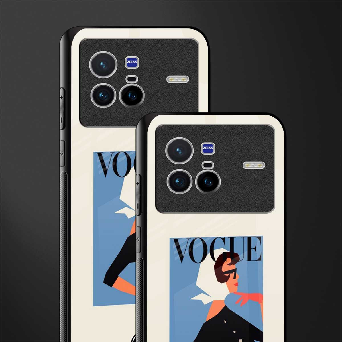 vogue lady glass case for vivo x80 image-2