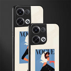vogue lady back phone cover | glass case for oppo reno 8