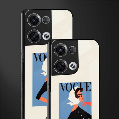 vogue lady back phone cover | glass case for oppo reno 8 pro