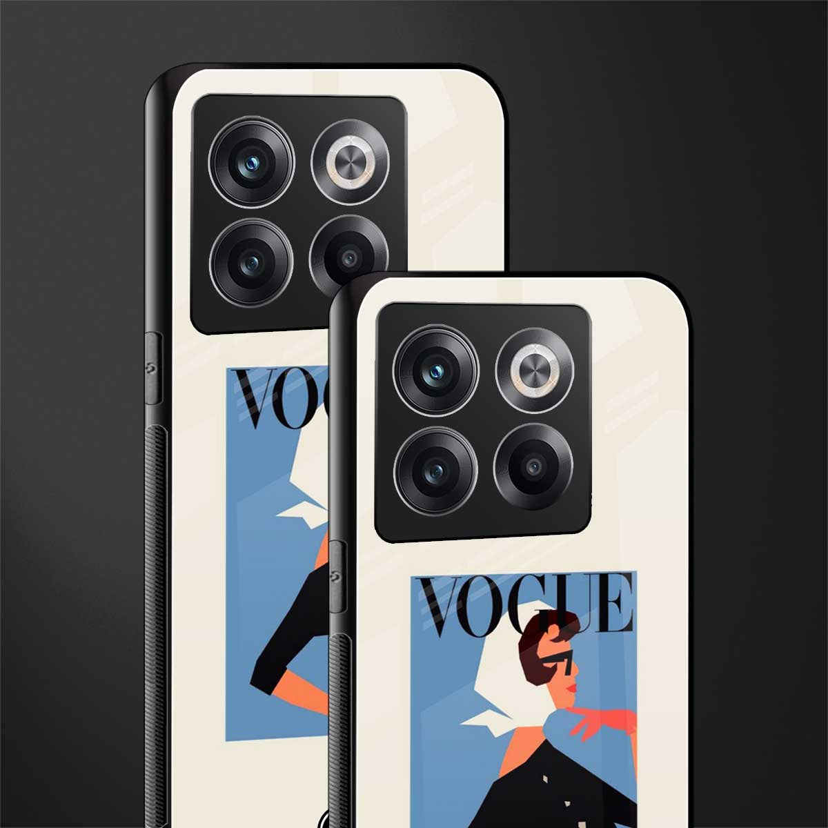 vogue lady back phone cover | glass case for oneplus 10t