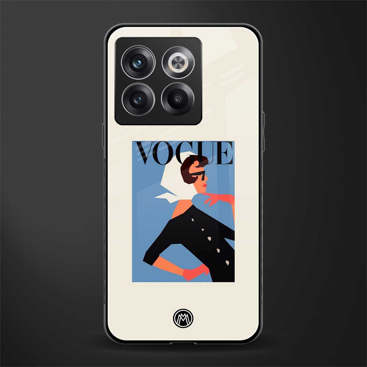 vogue lady back phone cover | glass case for oneplus 10t