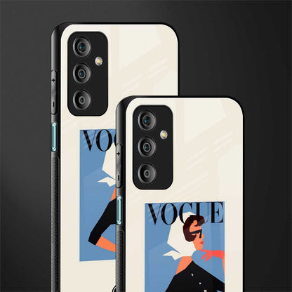 vogue lady back phone cover | glass case for samsung galaxy f23 5g