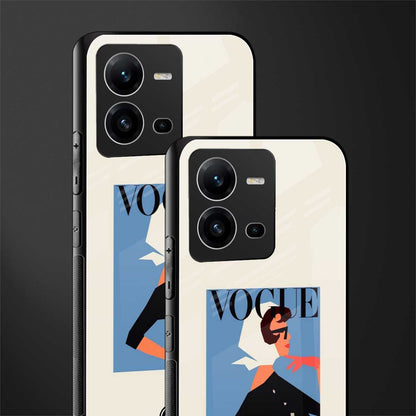 vogue lady back phone cover | glass case for vivo v25-5g