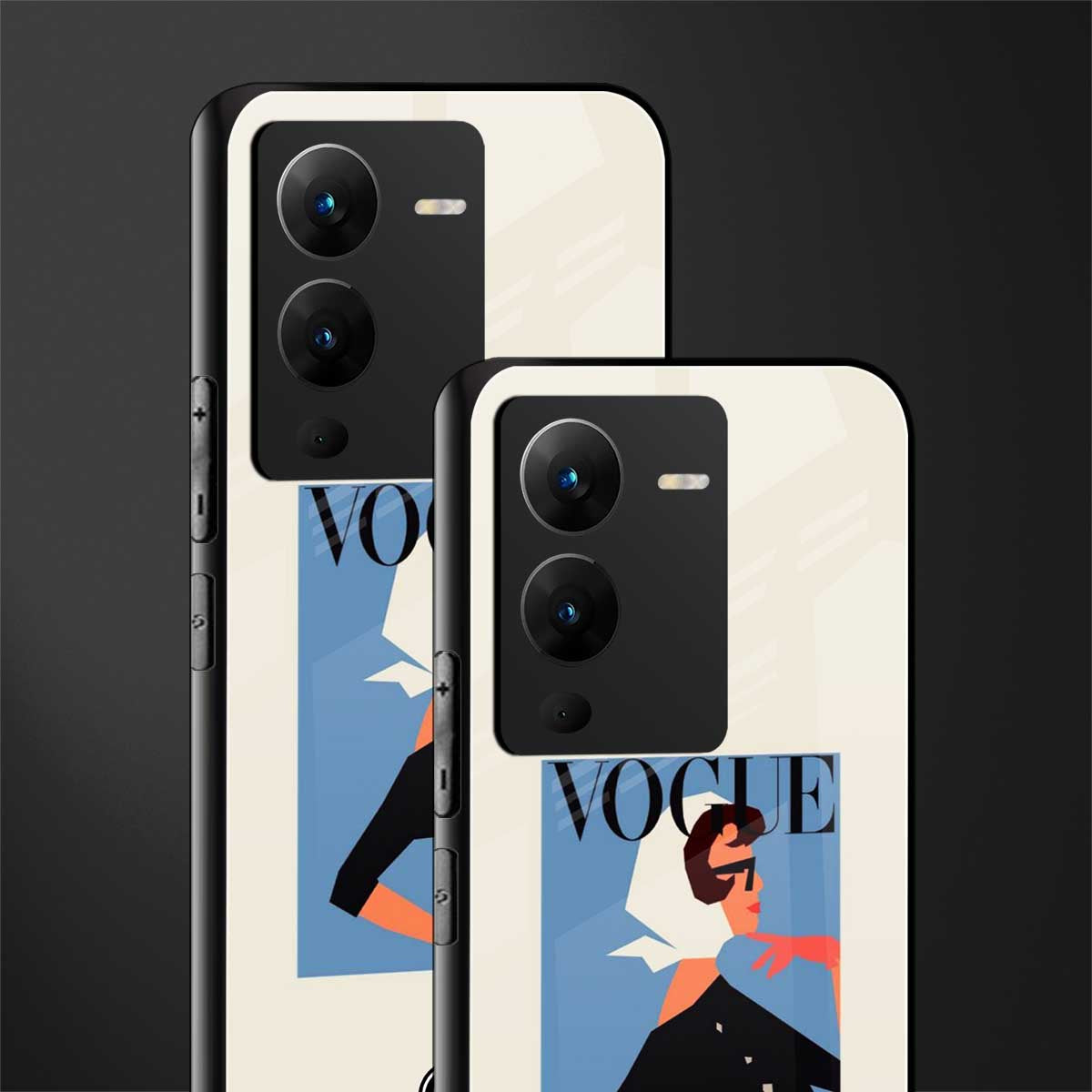 vogue lady back phone cover | glass case for vivo v25 pro 5g