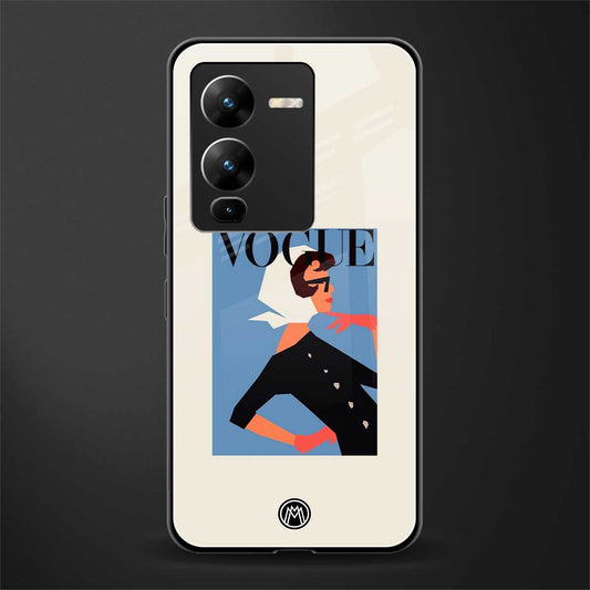 vogue lady back phone cover | glass case for vivo v25 pro 5g