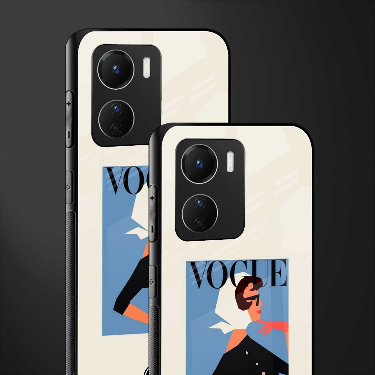 vogue lady back phone cover | glass case for vivo y16