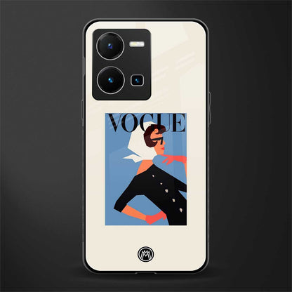 vogue lady back phone cover | glass case for vivo y35 4g