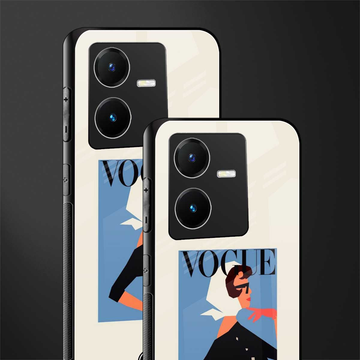 vogue lady back phone cover | glass case for vivo y22