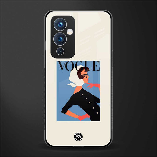 vogue lady back phone cover | glass case for oneplus 9