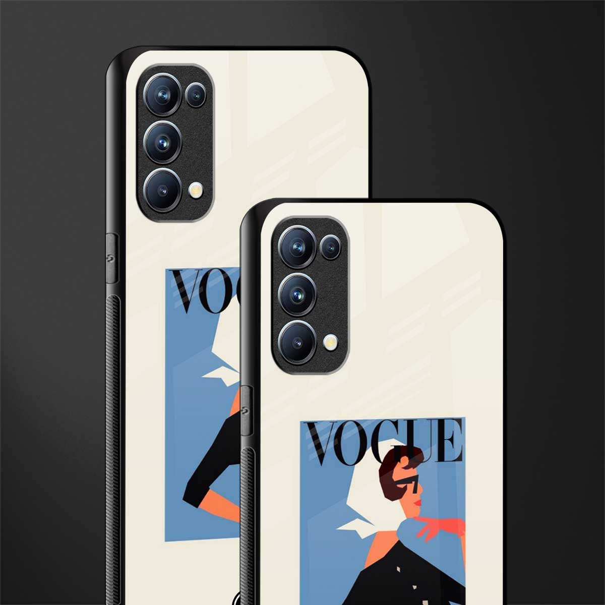 vogue lady back phone cover | glass case for oppo reno 5