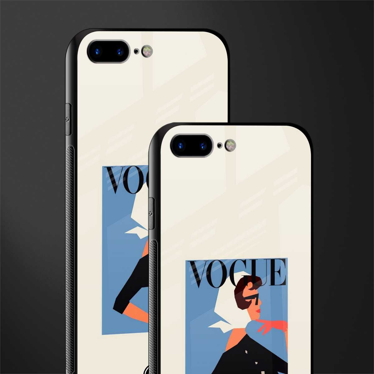 vogue lady glass case for iphone 7 plus image-2