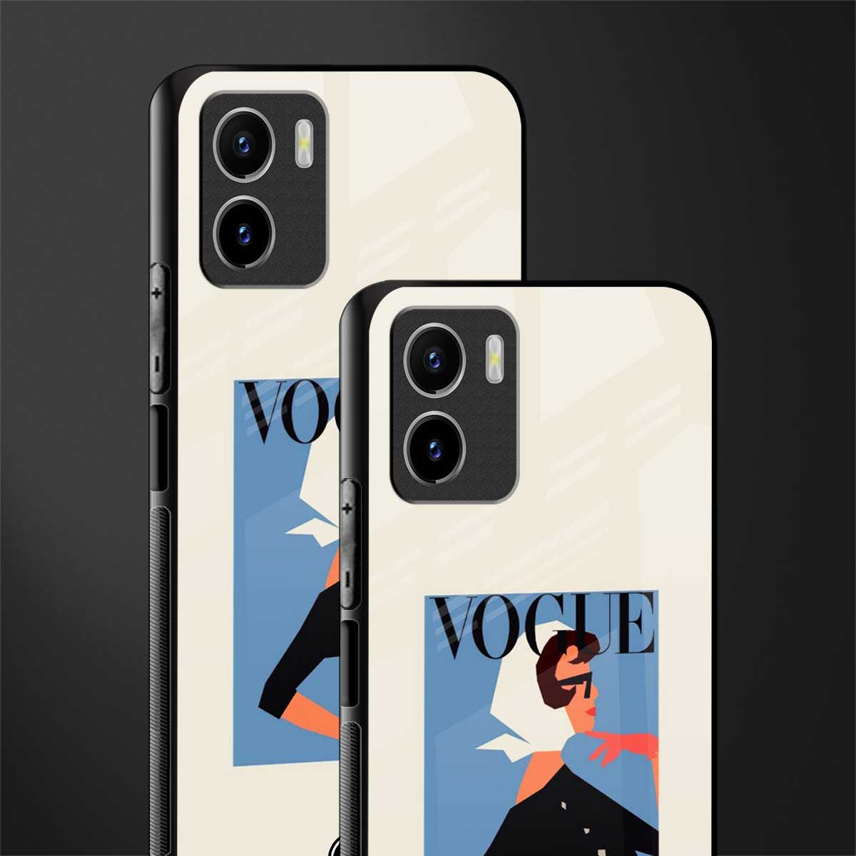 vogue lady back phone cover | glass case for vivo y72