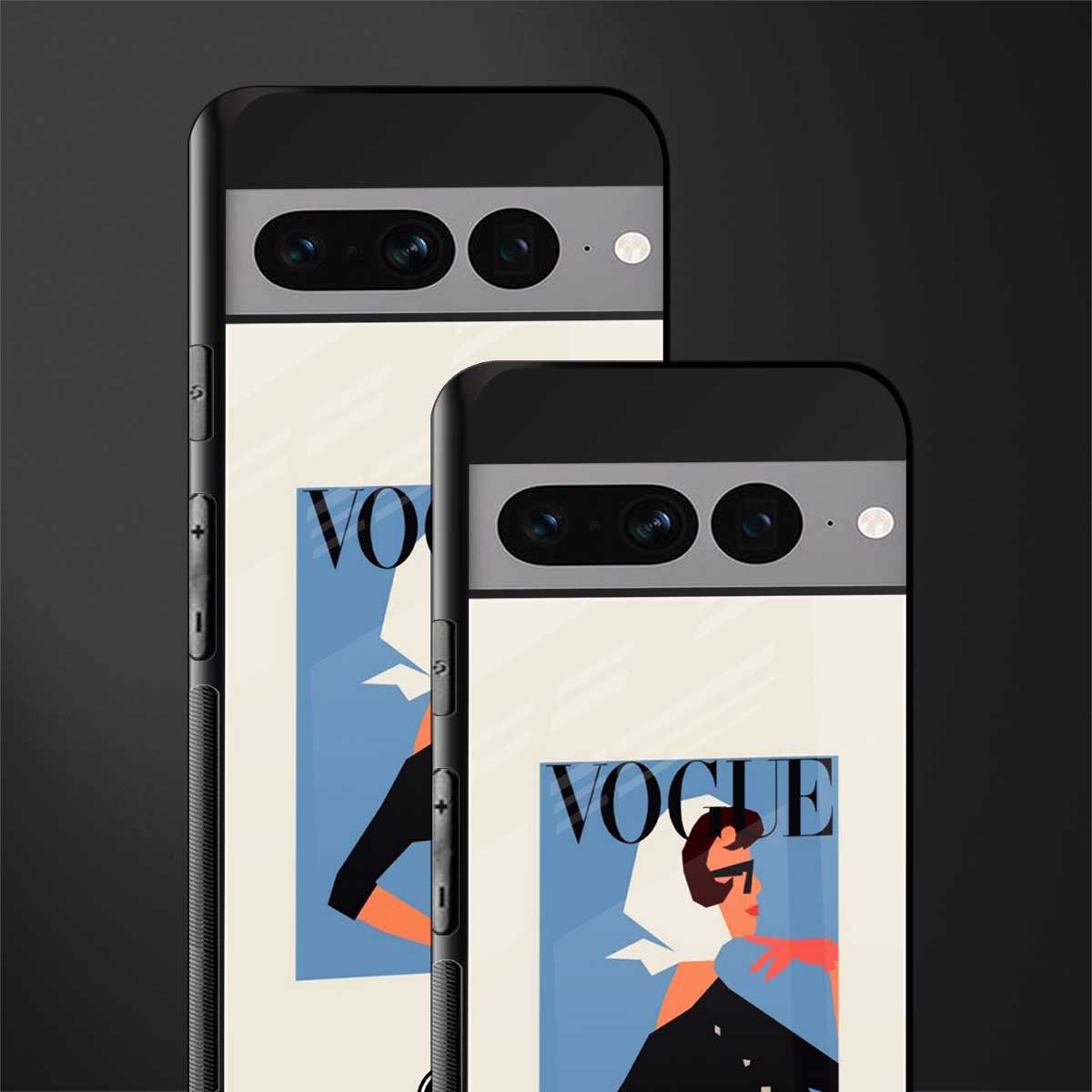 vogue lady back phone cover | glass case for google pixel 7 pro