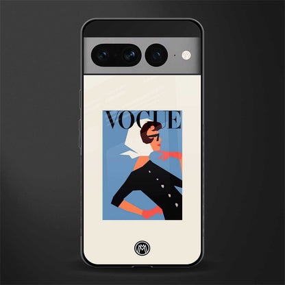 vogue lady back phone cover | glass case for google pixel 7 pro