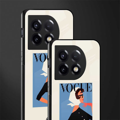 vogue lady back phone cover | glass case for oneplus 11