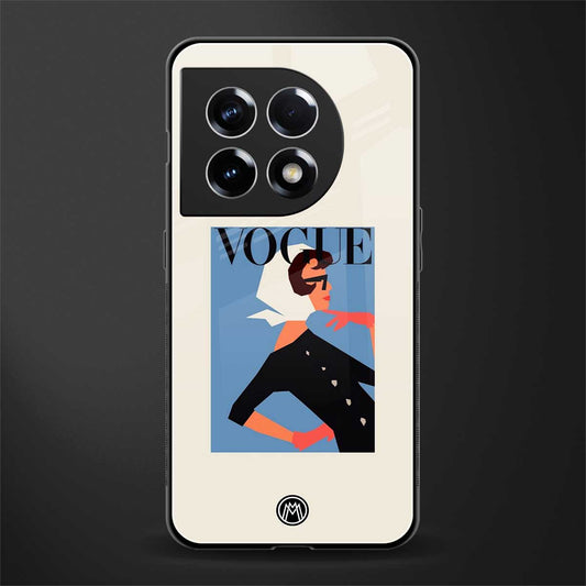 vogue lady back phone cover | glass case for oneplus 11