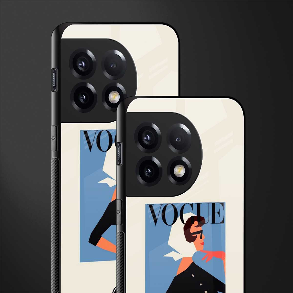 vogue lady back phone cover | glass case for oneplus 11r