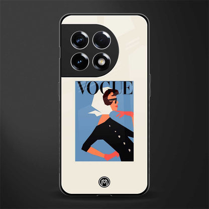 vogue lady back phone cover | glass case for oneplus 11r