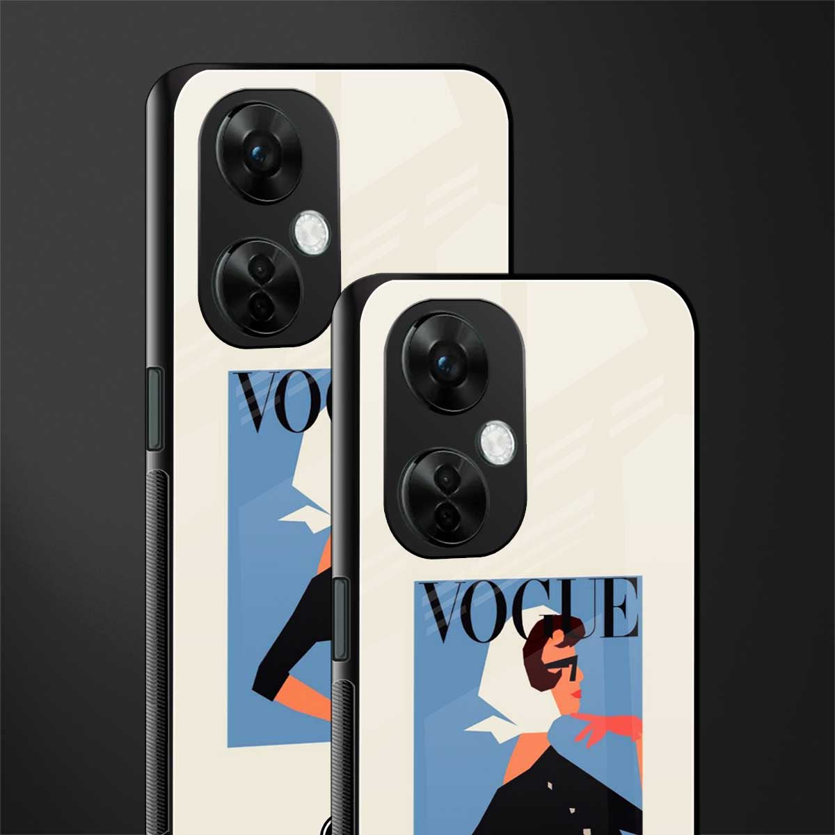vogue lady back phone cover | glass case for oneplus nord ce 3 lite