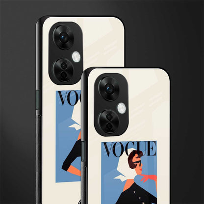 vogue lady back phone cover | glass case for oneplus nord ce 3 lite