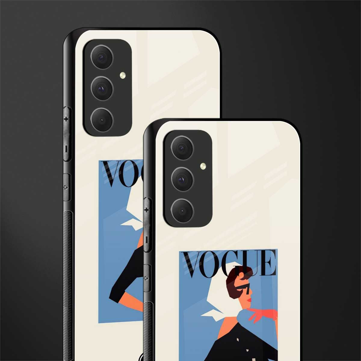 vogue lady back phone cover | glass case for samsung galaxy a54 5g