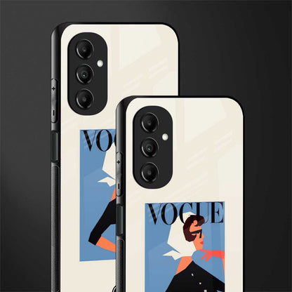 vogue lady back phone cover | glass case for samsung galaxy a14 5g