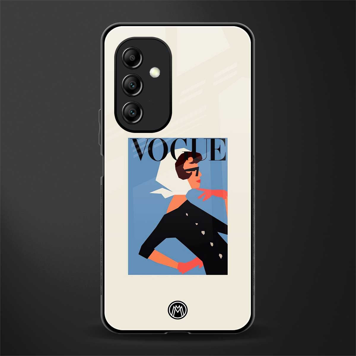 vogue lady back phone cover | glass case for samsung galaxy a14 5g