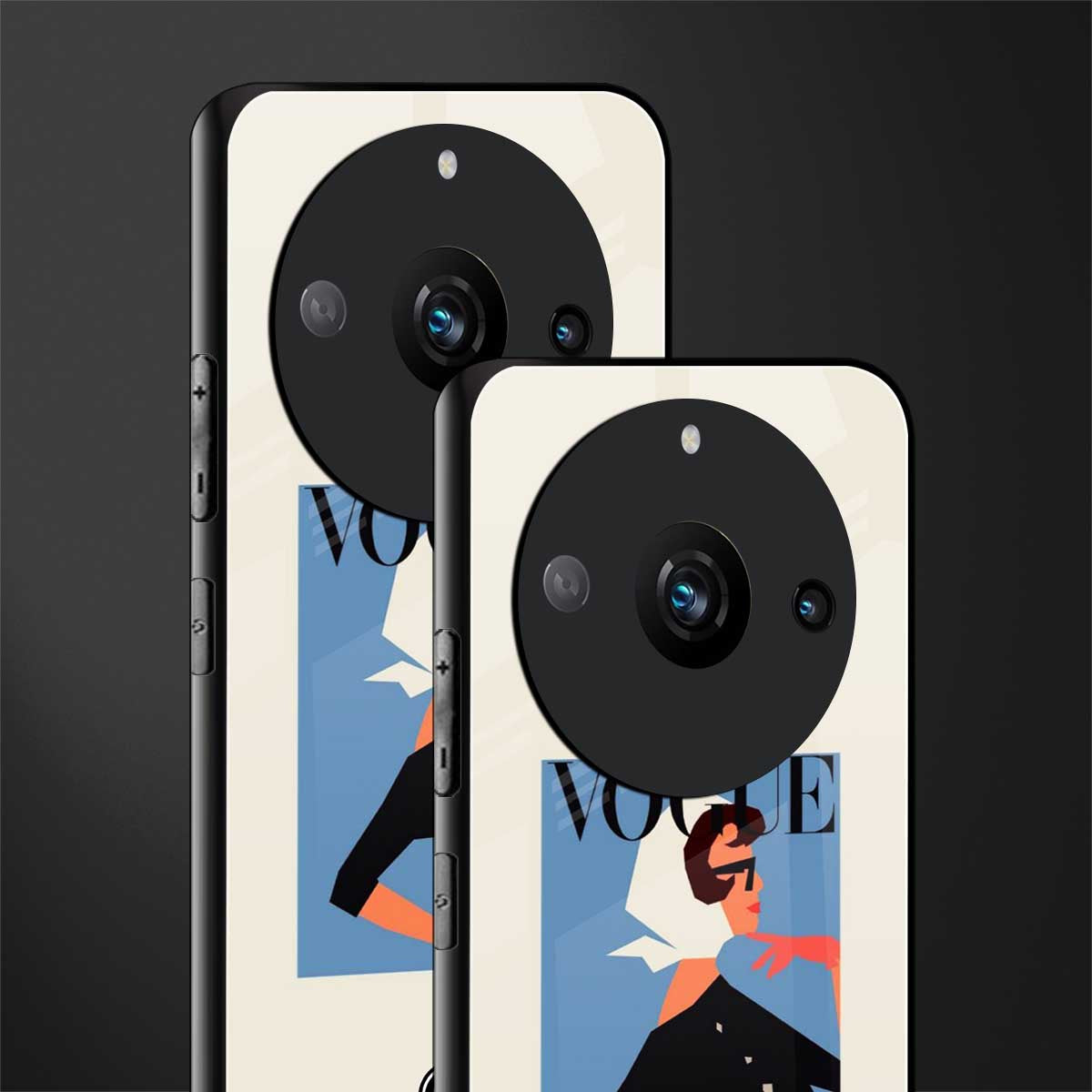 vogue lady back phone cover | glass case for realme 11 pro 5g