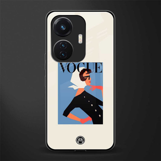vogue lady back phone cover | glass case for vivo t1 44w 4g