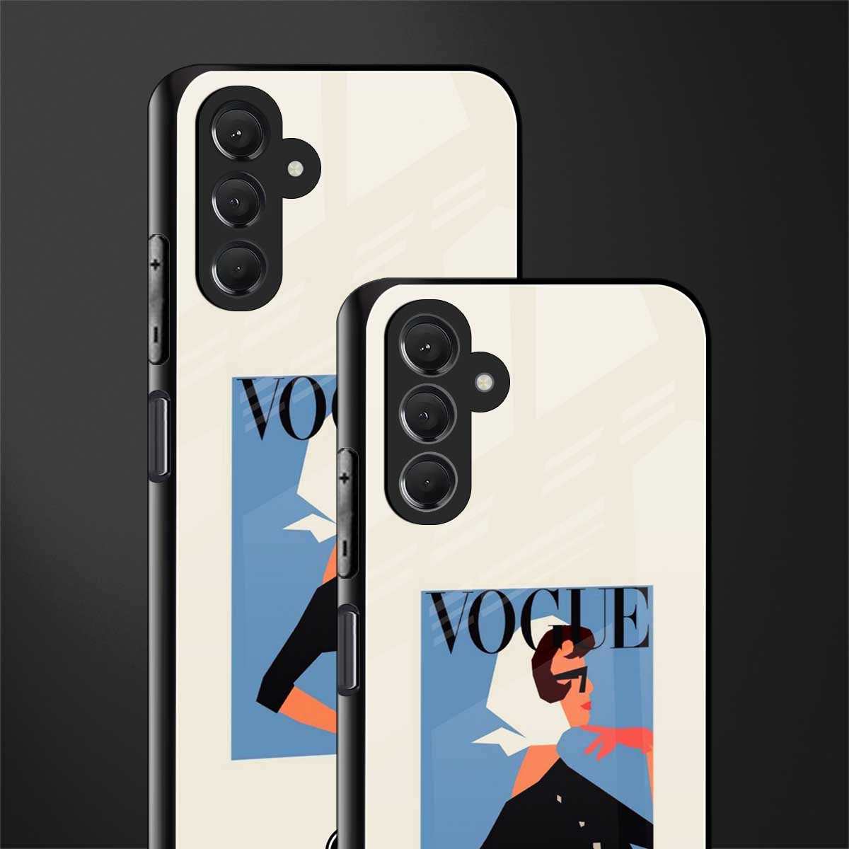 vogue lady back phone cover | glass case for samsun galaxy a24 4g