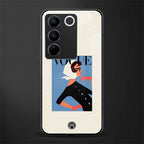 vogue lady back phone cover | glass case for vivo v27 pro 5g