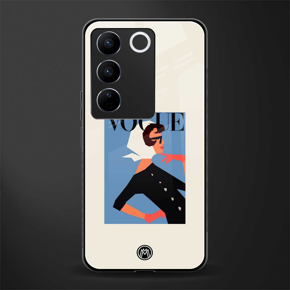 vogue lady back phone cover | glass case for vivo v27 pro 5g