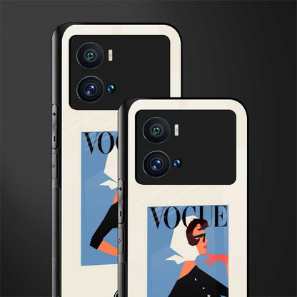 vogue lady back phone cover | glass case for iQOO 9 Pro