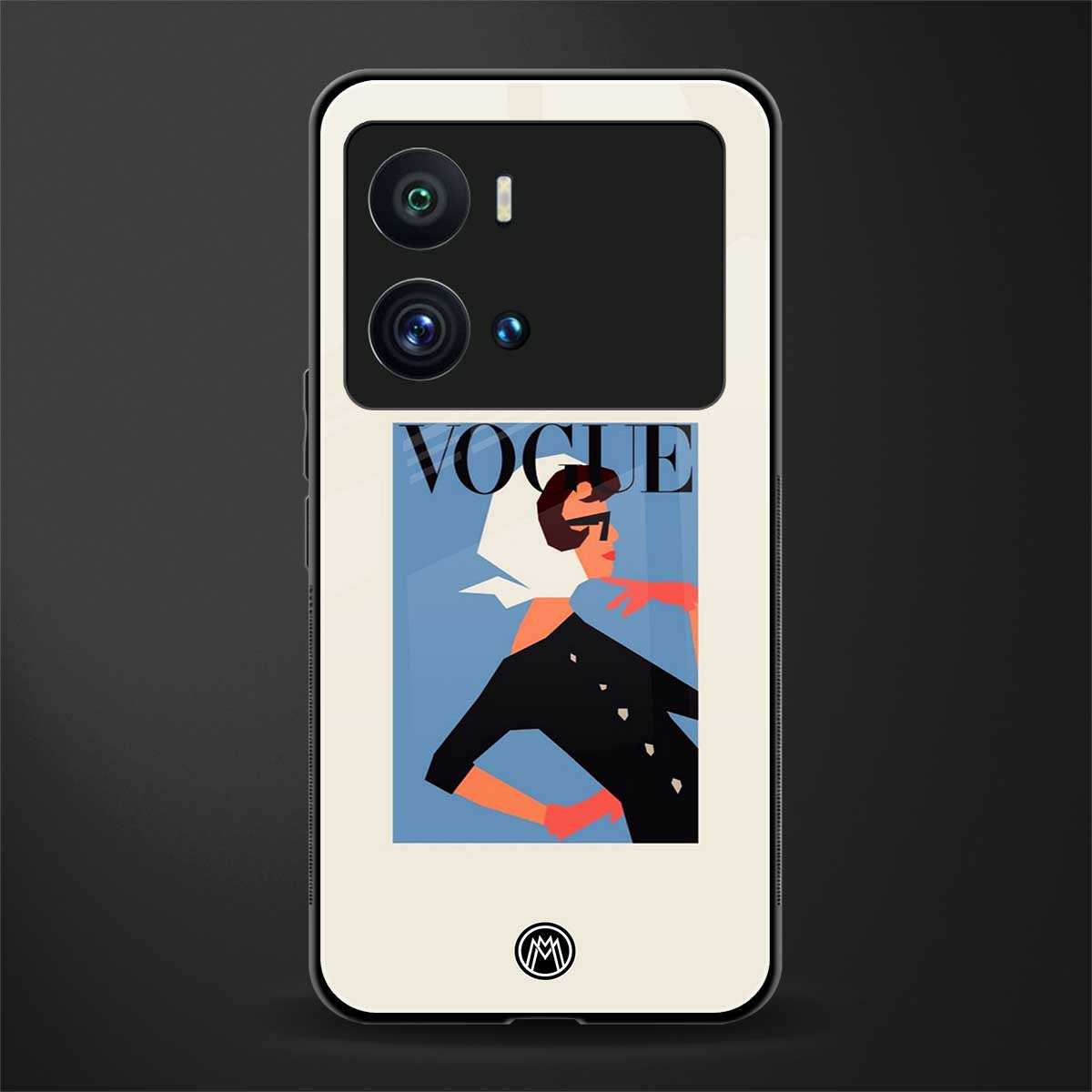 vogue lady back phone cover | glass case for iQOO 9 Pro