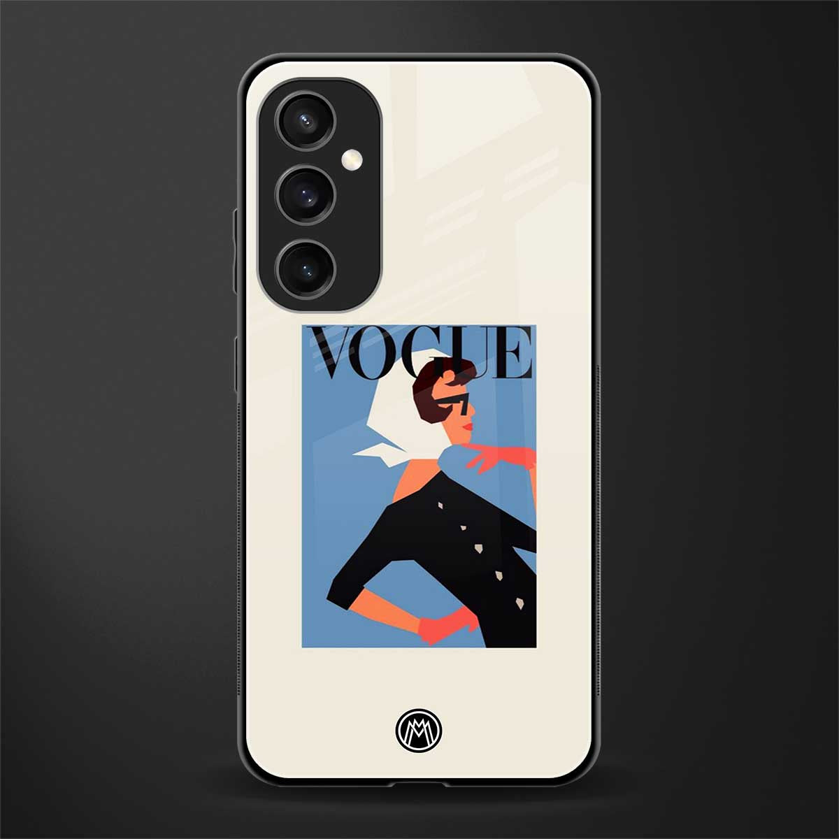 vogue lady back phone cover | glass case for samsung galaxy s23 fe 5g