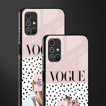 vogue queen glass case for samsung galaxy m31s image-2