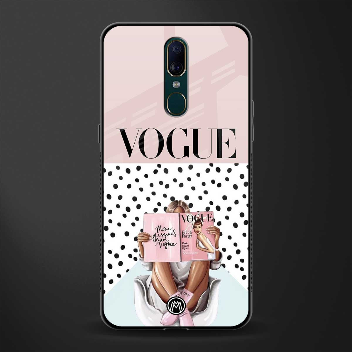 vogue queen glass case for oppo a9 image