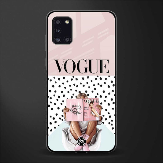 vogue queen glass case for samsung galaxy a31 image