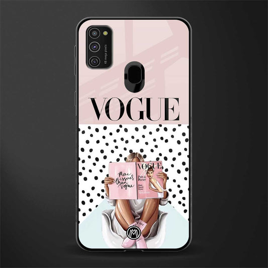 vogue queen glass case for samsung galaxy m30s image