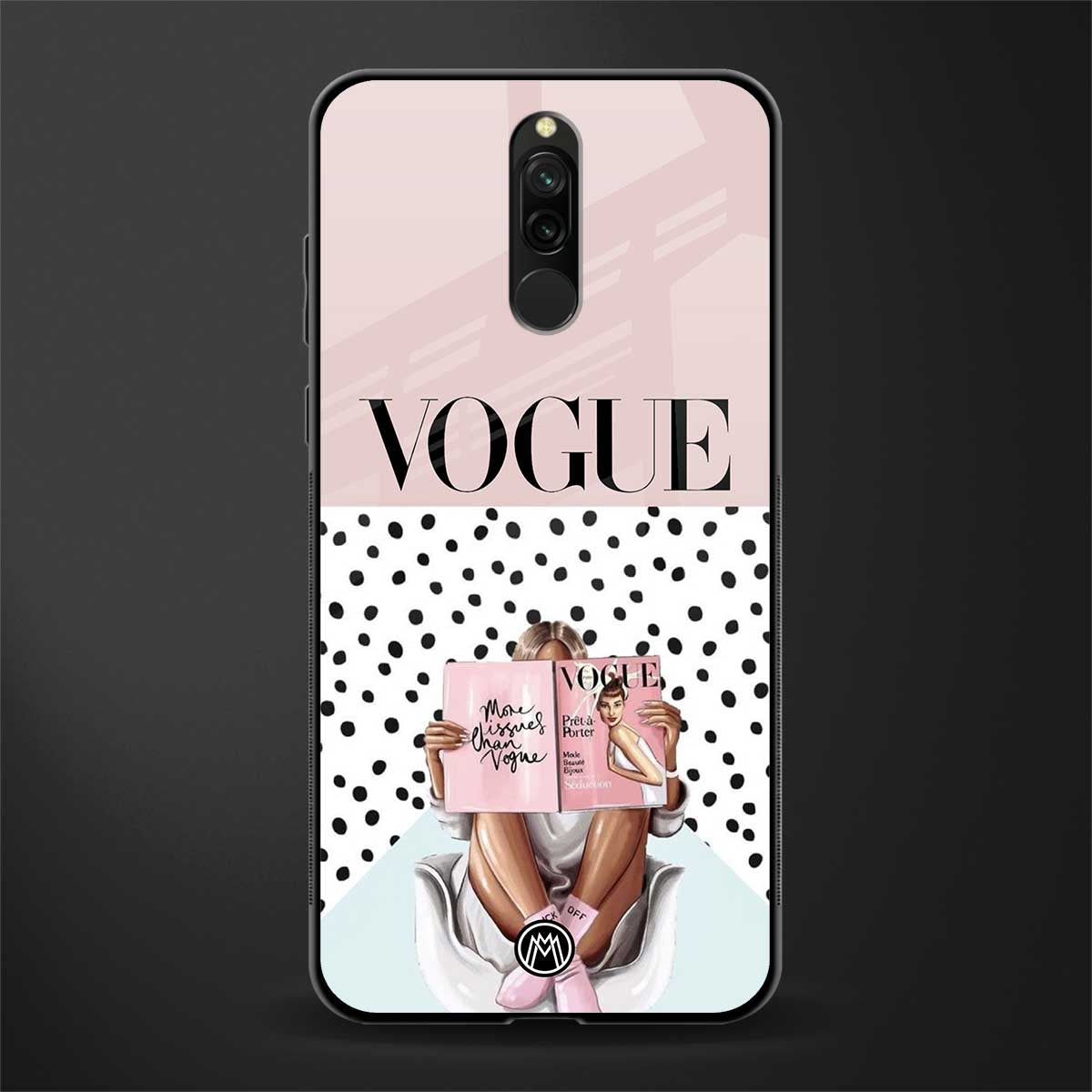 vogue queen glass case for redmi 8 image