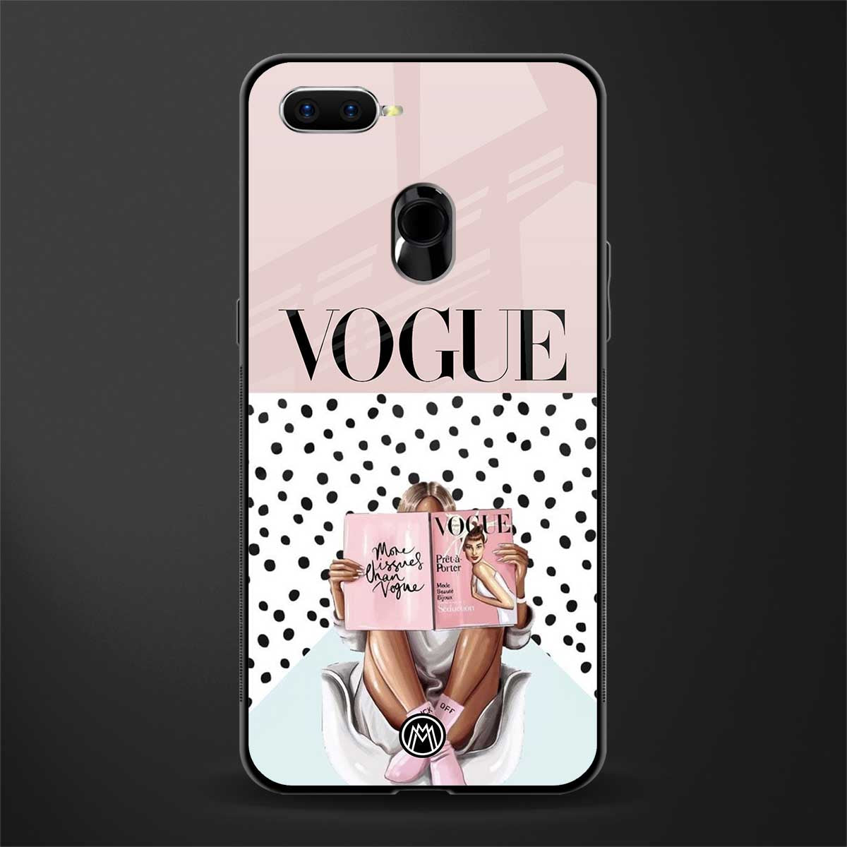 vogue queen glass case for oppo a12 image